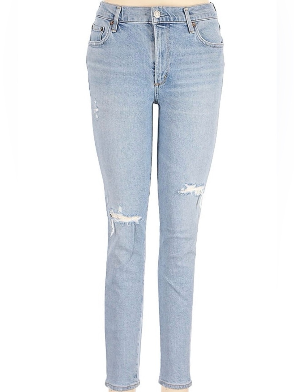 Agolde Light Blue Skinny Distressed Jeans